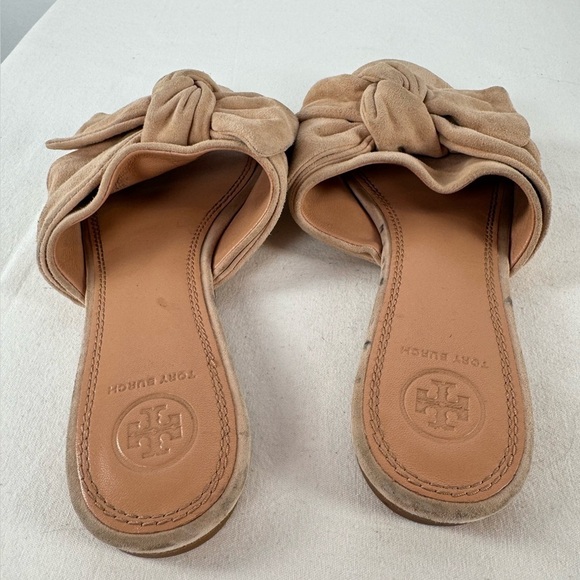 Tory Burch Annabelle Bow Suede Slide Sandal in Tan Size 6.5‎ - Picture 5 of 10